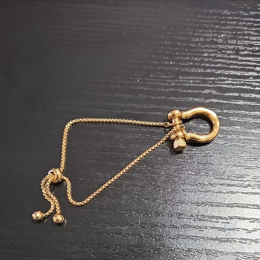 18K Gold Plated Horseshoe Lock Adjustable Bracelet